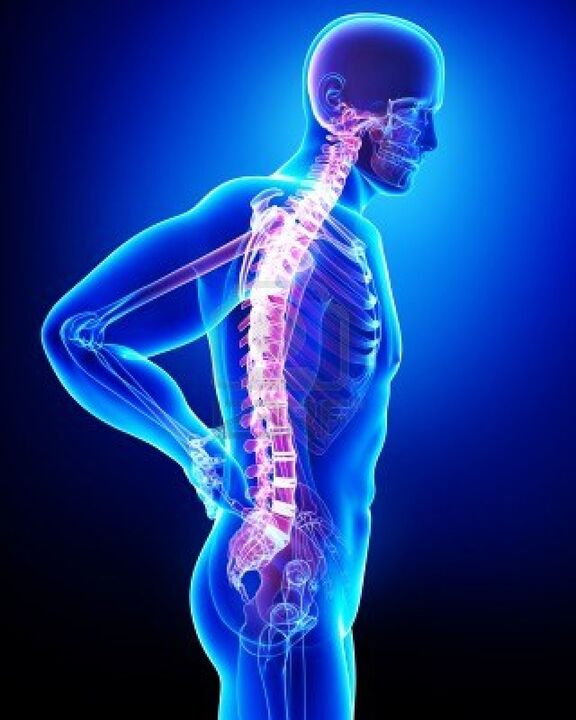 Osteohondrozes skartais cilvēka mugurkauls